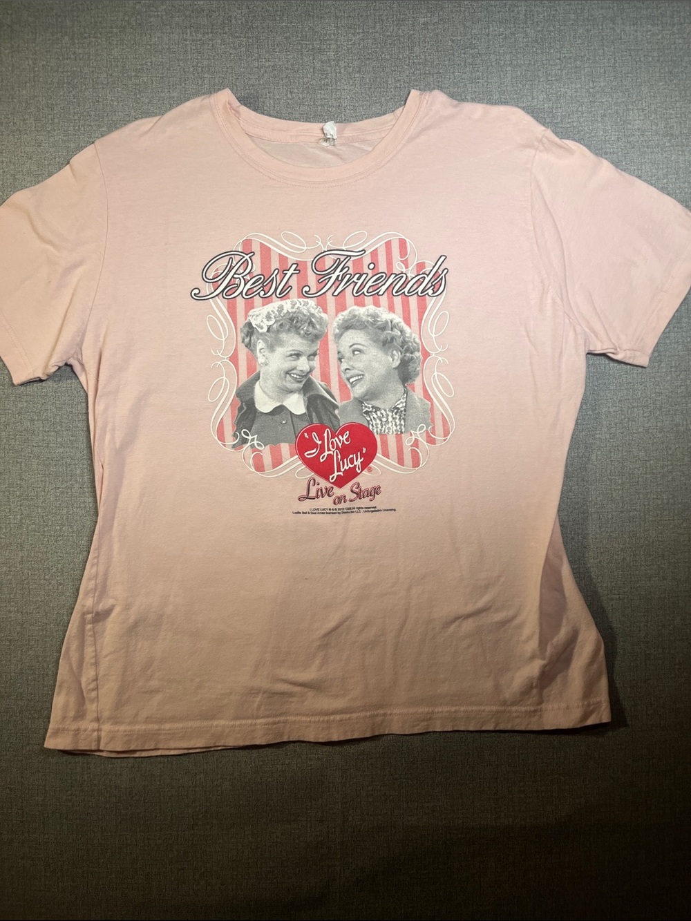 I Love Lucy Best Friends Women’s Pink T-shirt, size xxl